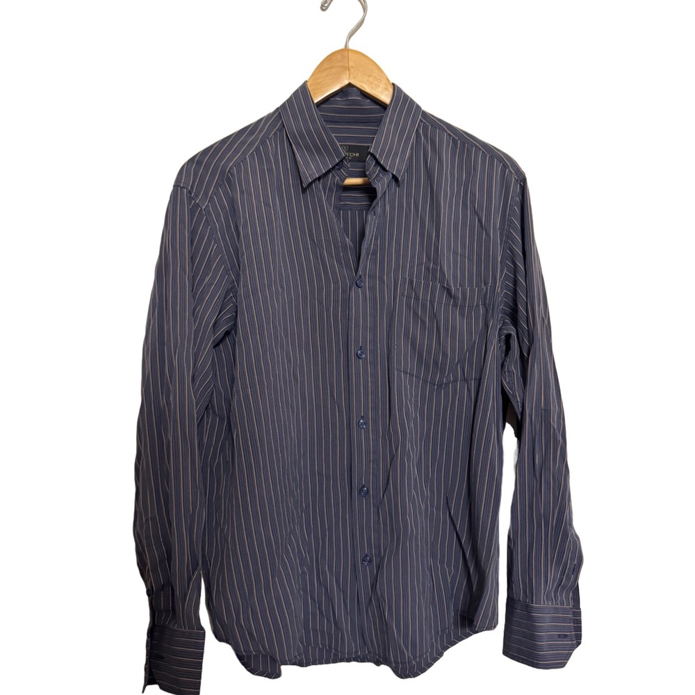 Bugatchi Blue Casual Long Sleeve Button Down Shirt